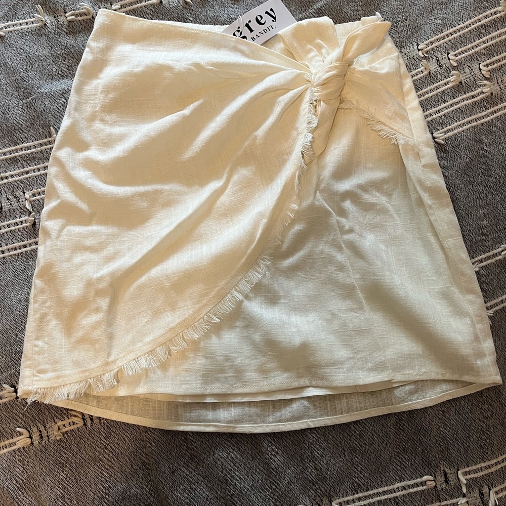 Grey Bandit Tie Front Skirt